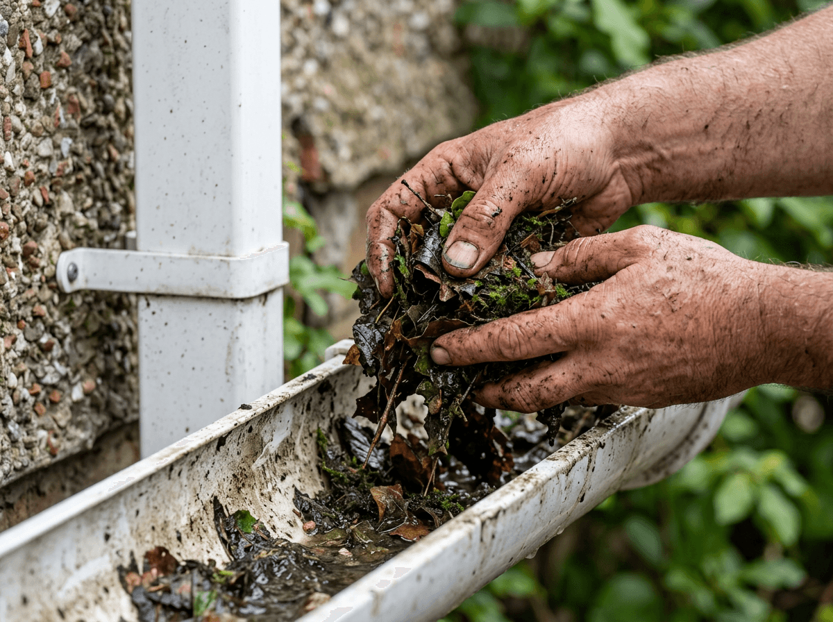 Gutter cleaning — leaf and debris clearance